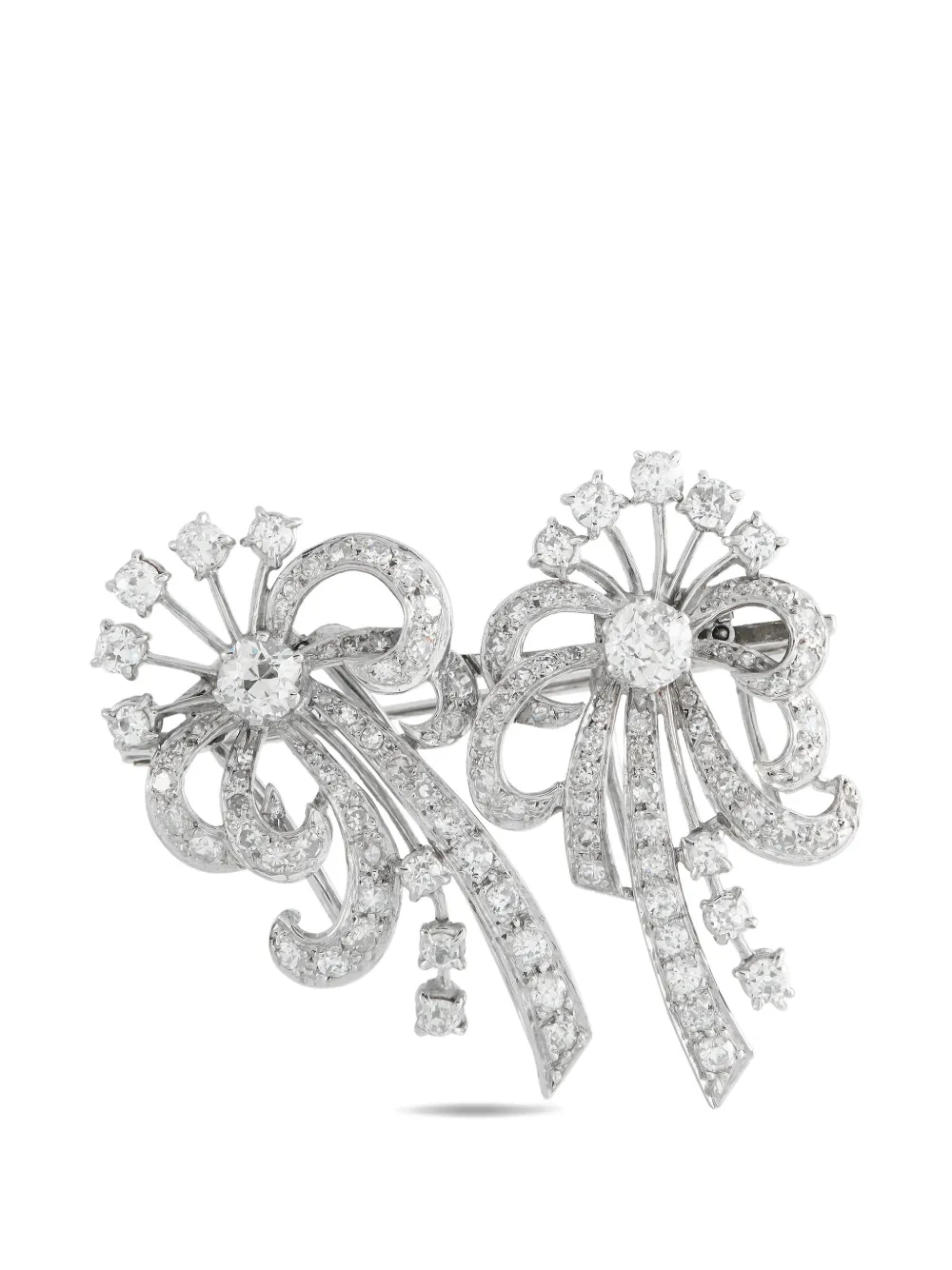 LB Exclusive Diamond Platinum Brooch - Argento