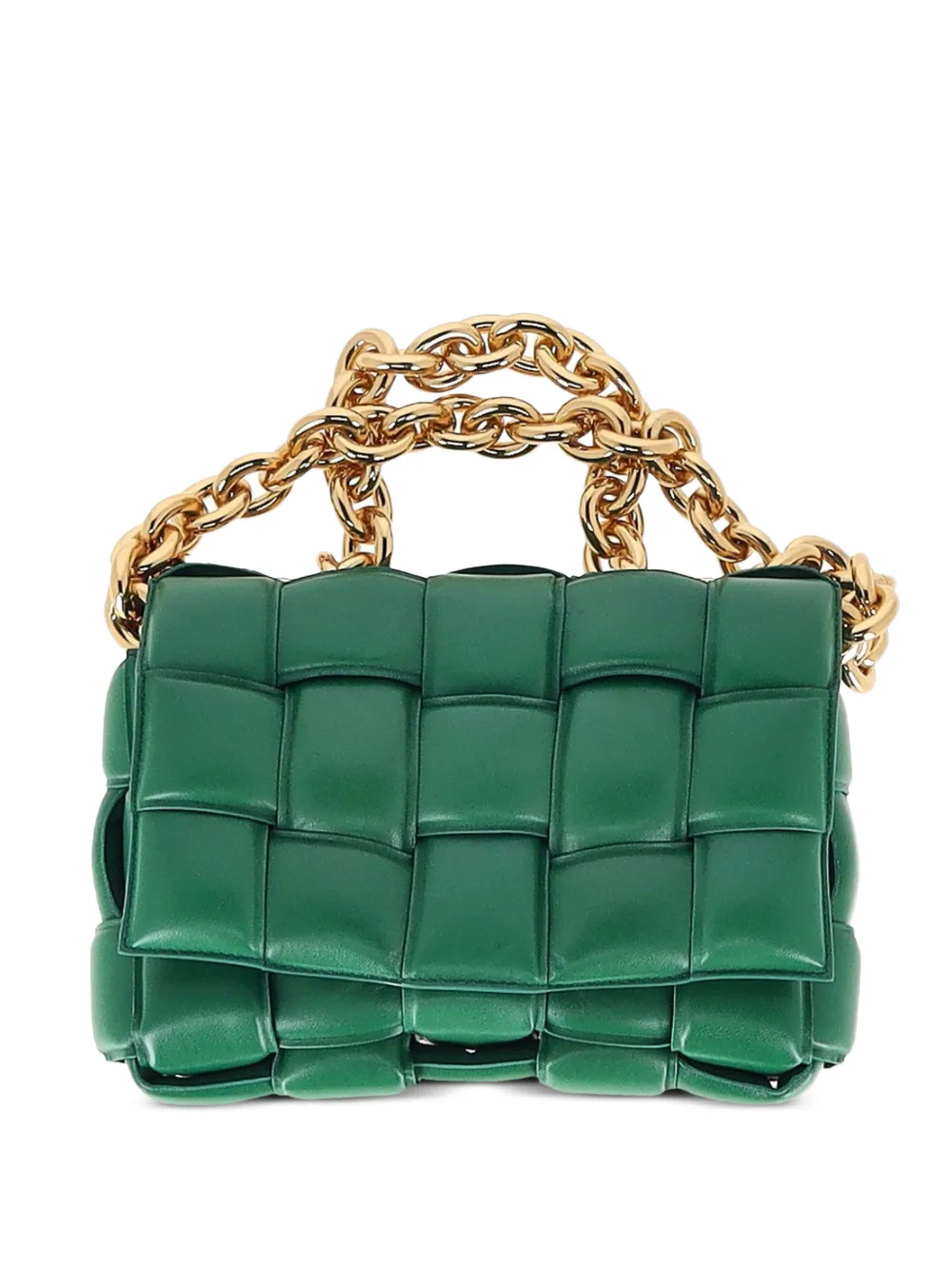 Bottega Veneta Pre-Owned intrecciato chain leather shoulder bag - Verde