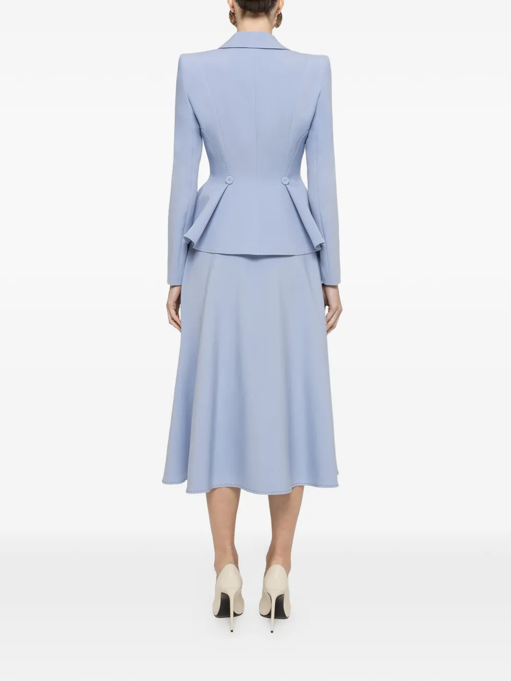 NISSA Midi-rok met knoopdetail Blauw