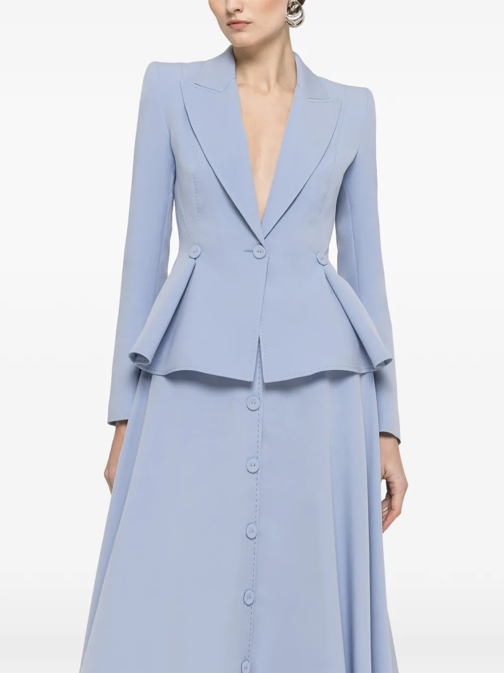 NISSA Midi-rok met knoopdetail Blauw