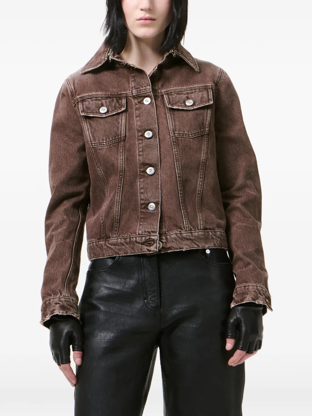 OUR LEGACY Denim jack met knopen Bruin
