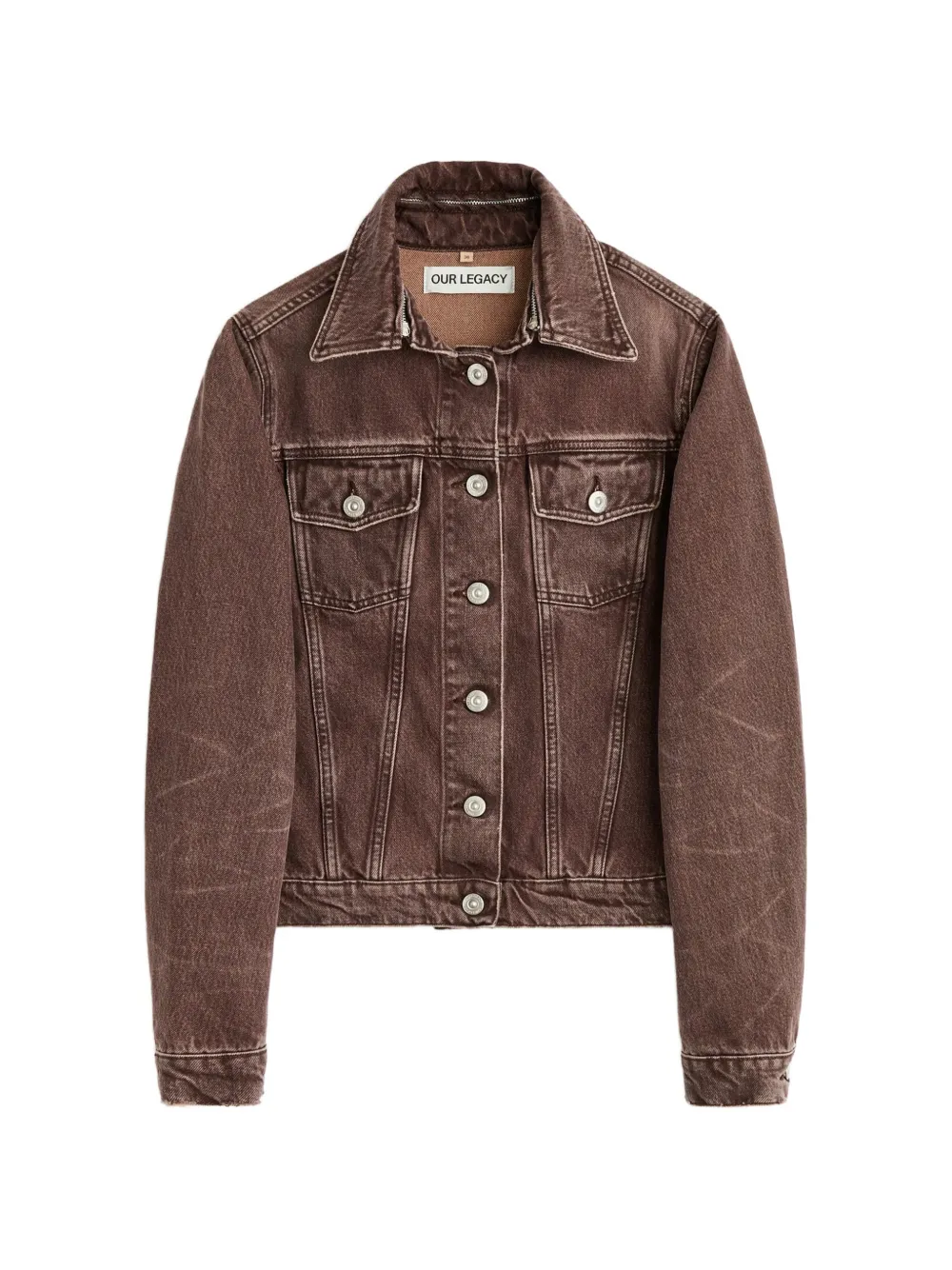 OUR LEGACY Denim jack met knopen Bruin