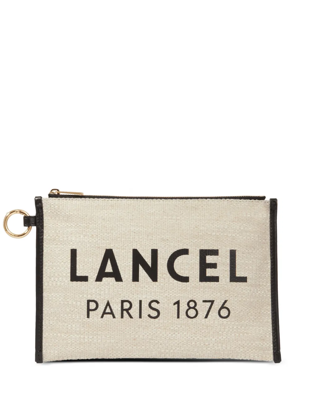 Lancel logo zip wallet - Toni neutri