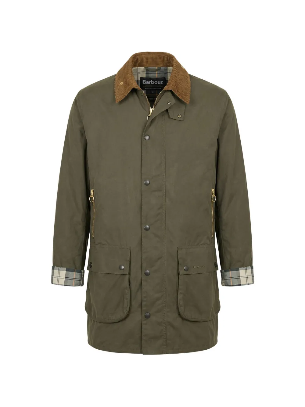 Barbour corduroy-collar pocket coat - Grün