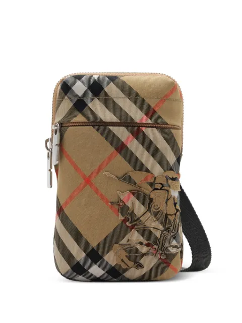 Burberry bolsa para celular con motivo de cuadros