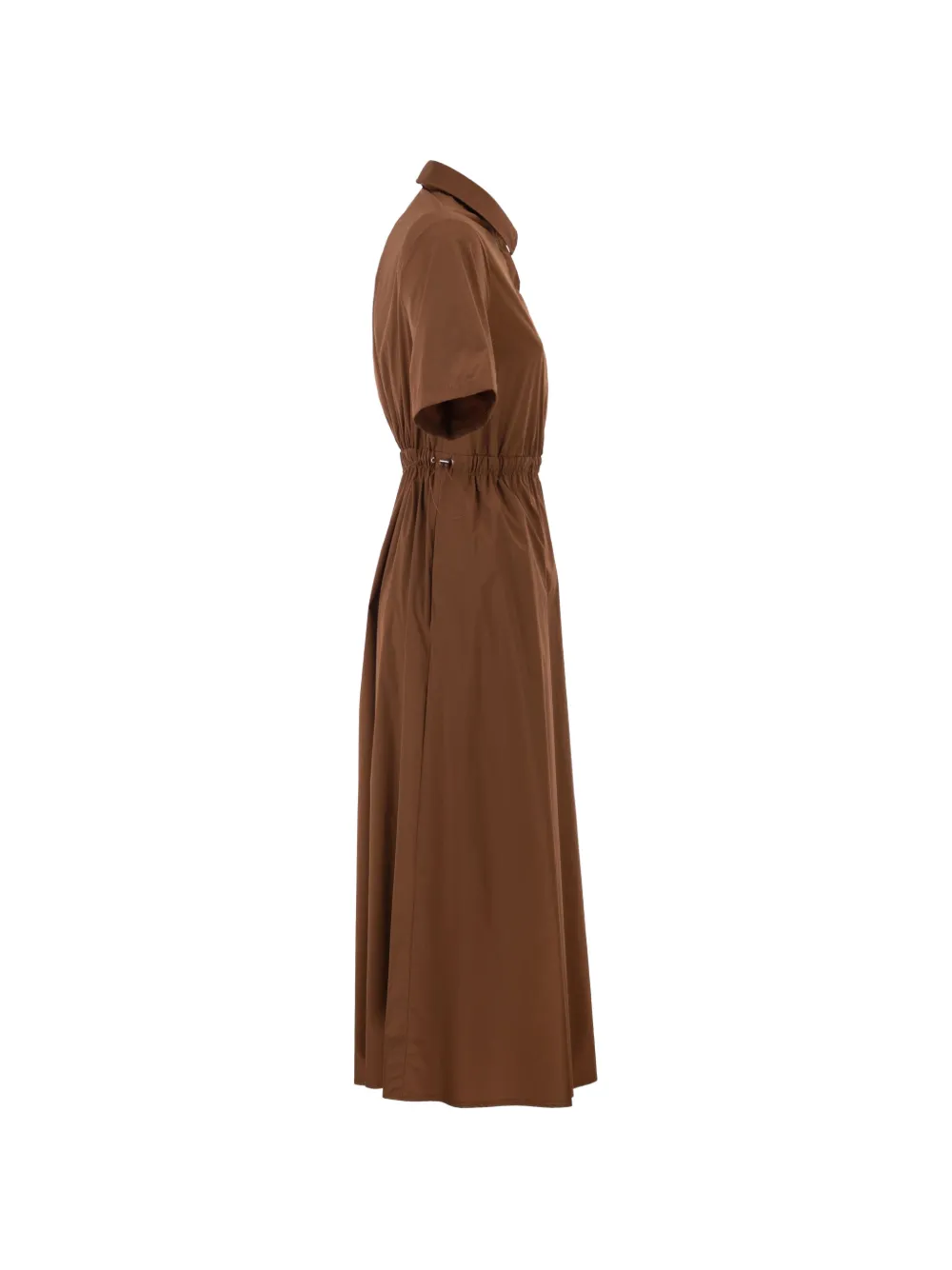  Herno Shirt-collar Drawstring Dress - Brown 