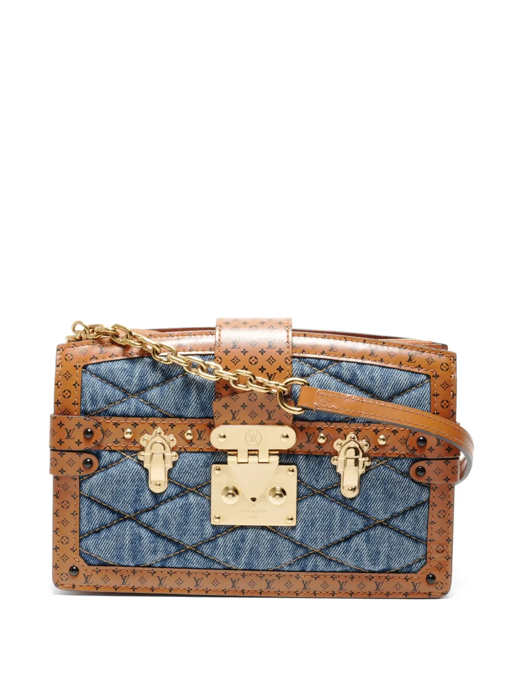 Louis Vuitton Pre-Owned 2021-2025 denim monogram trunk shoulder bag - Toni neutri