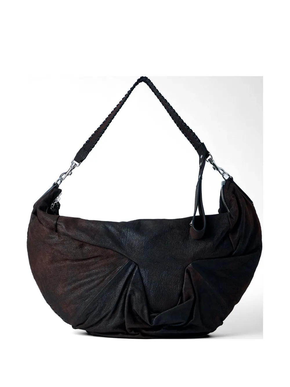 Vivienne Westwood large Agnes gathered leather shoulder bag - Marrone