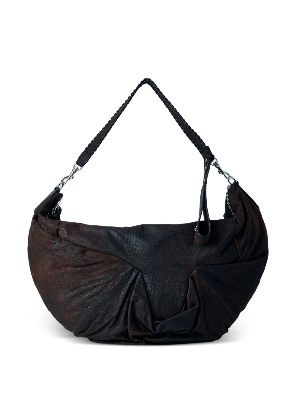 Vivienne Westwood large Agnes gathered leather shoulder bag - Marrone