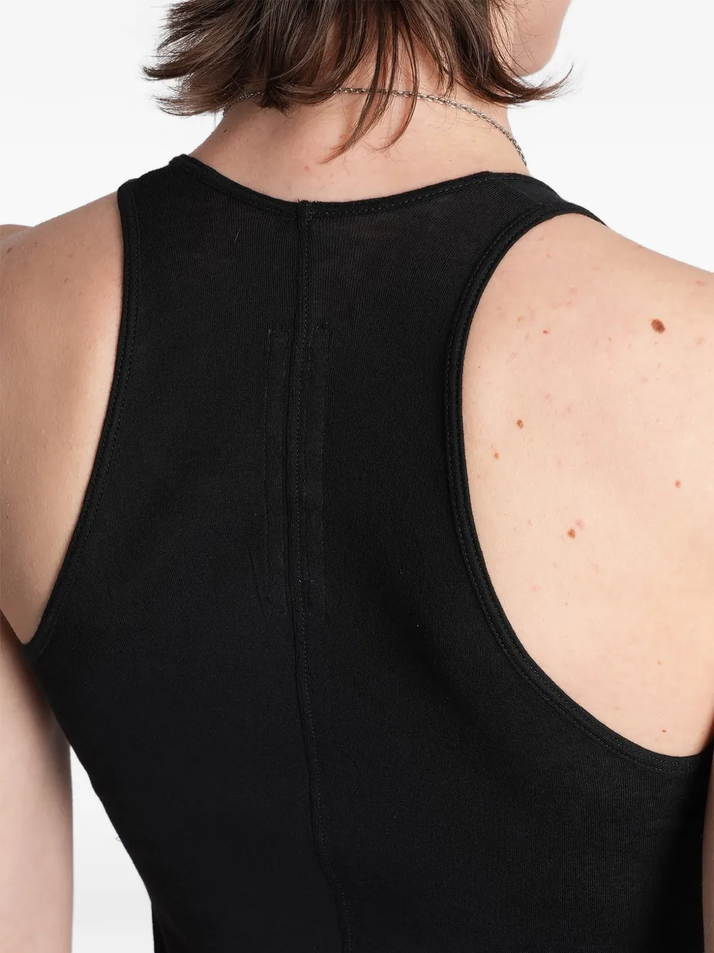 Rick Owens Semi-doorzichtige jurk met racerback Zwart