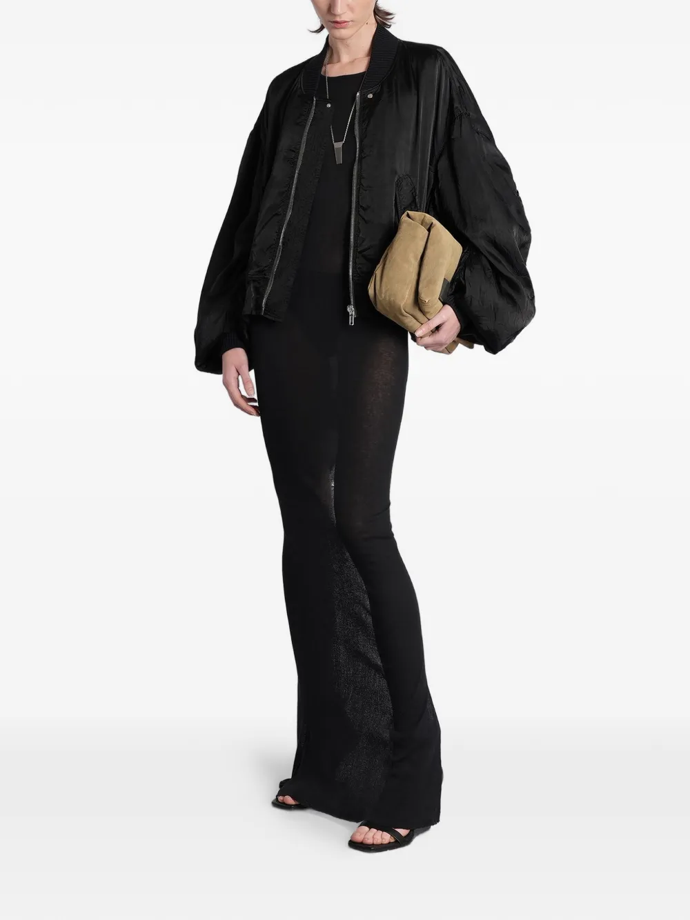 Rick Owens Semi-doorzichtige jurk met racerback Zwart