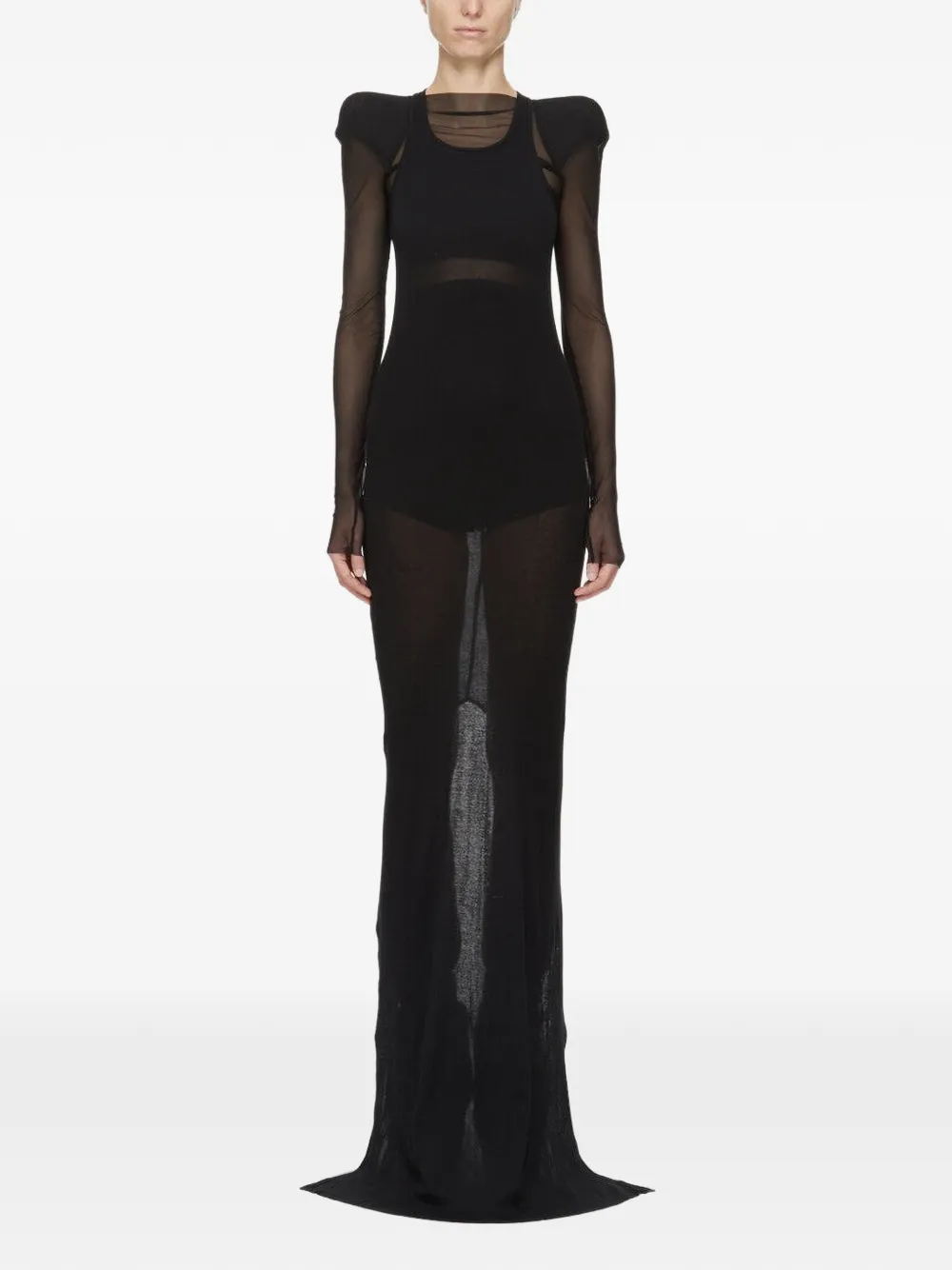Rick Owens racer-back semi-sheer dress - Schwarz