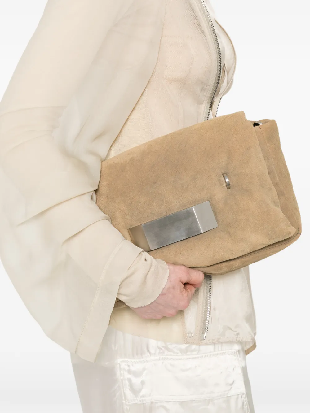  Rick Owens Big Pillow Griffin Leather Shoulder Bag - Neutrals 