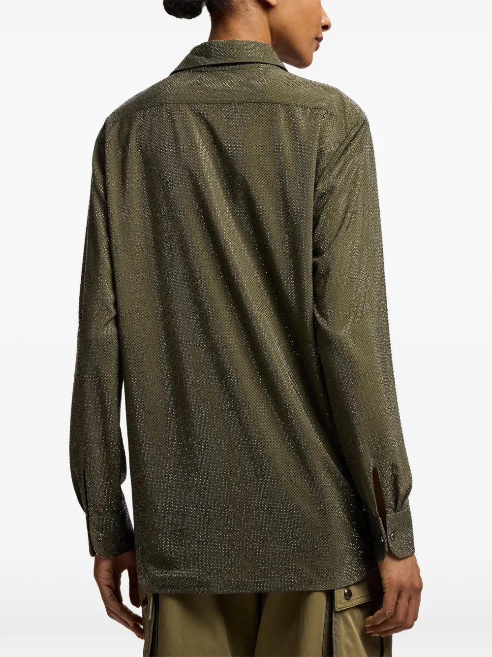 Ralph Lauren Collection Adrien ruimvallende blouse met verfraaiing Groen
