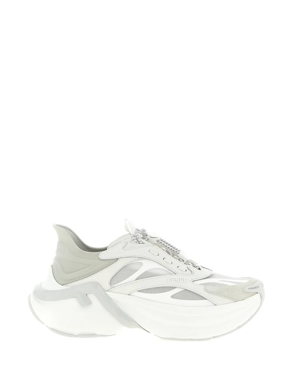 FENDI F-Light leather sneakers - Bianco