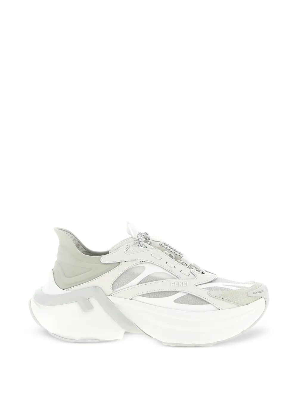 FENDI F-Light leather sneakers - Bianco