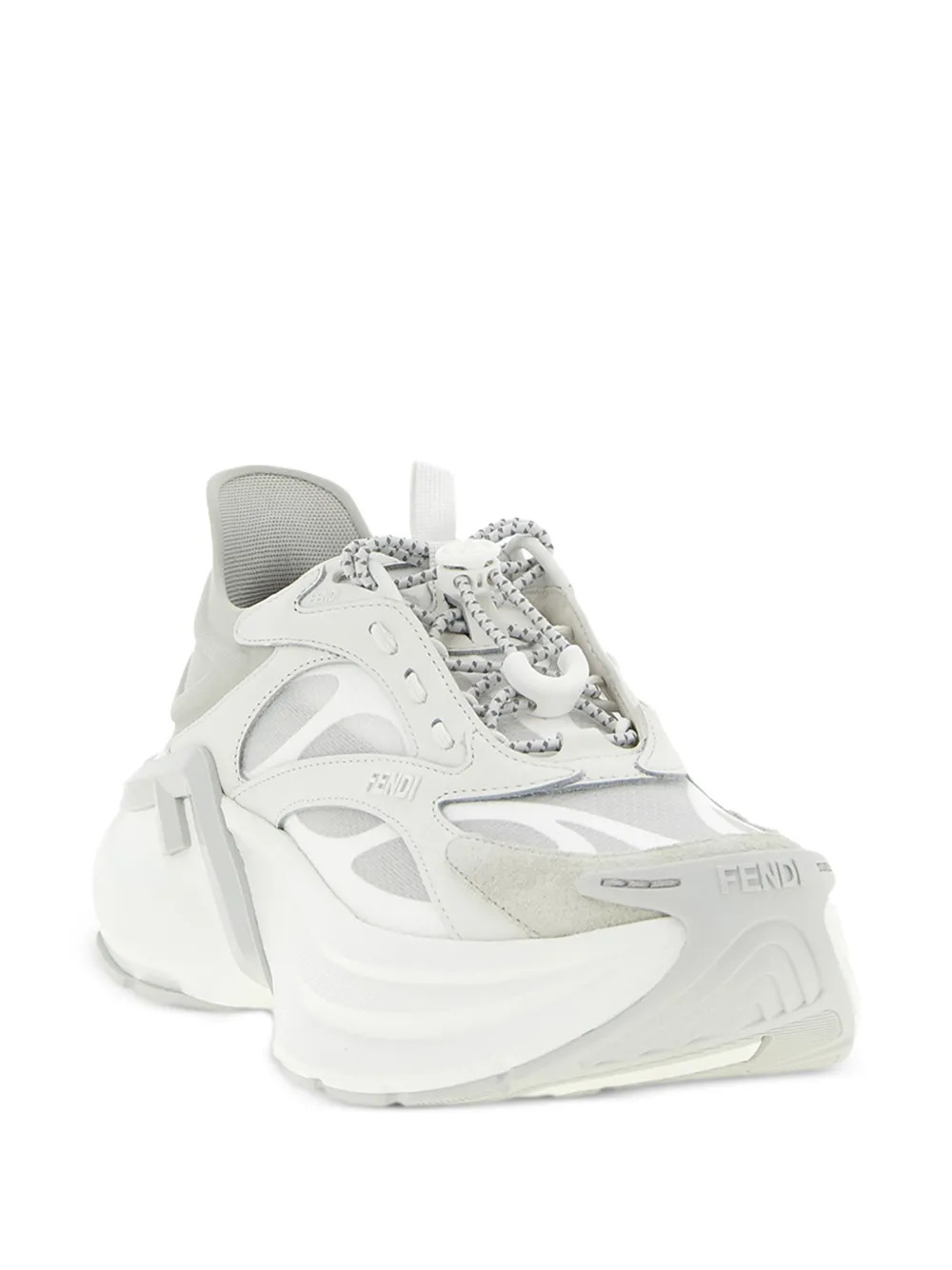 FENDI F-Light leren sneakers Wit