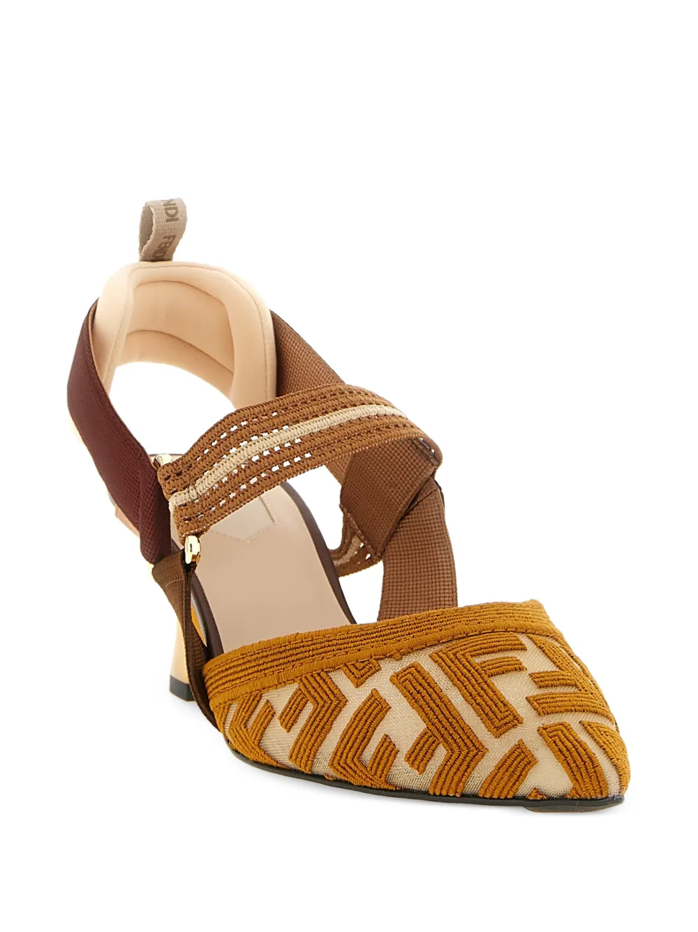 FENDI Hummingbird pumps met mesh Bruin