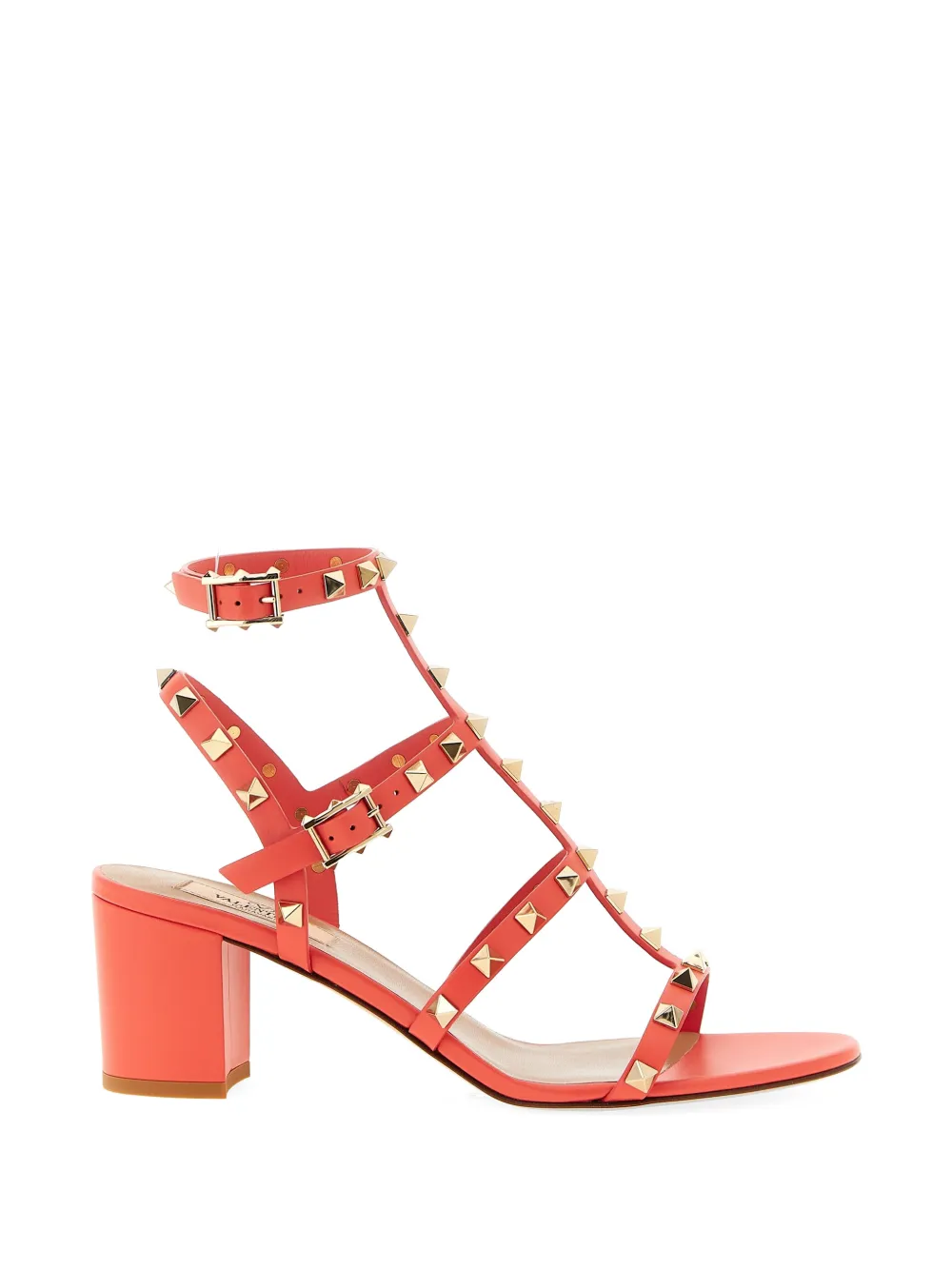 Valentino Garavani Rockstud calf-leather sandals Oranje