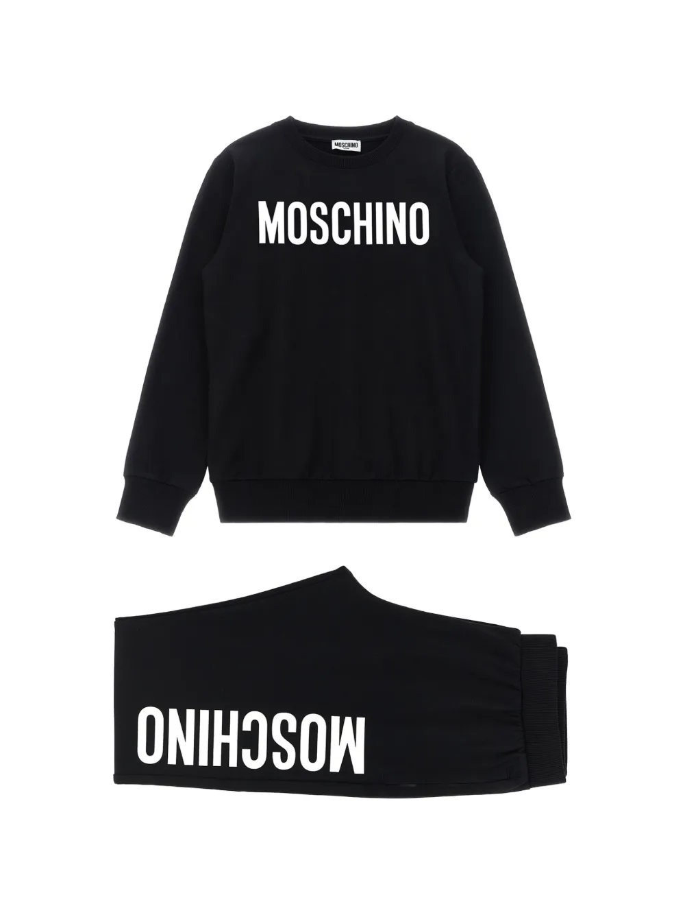 Moschino Kids Tuta sportiva con stampa - Nero