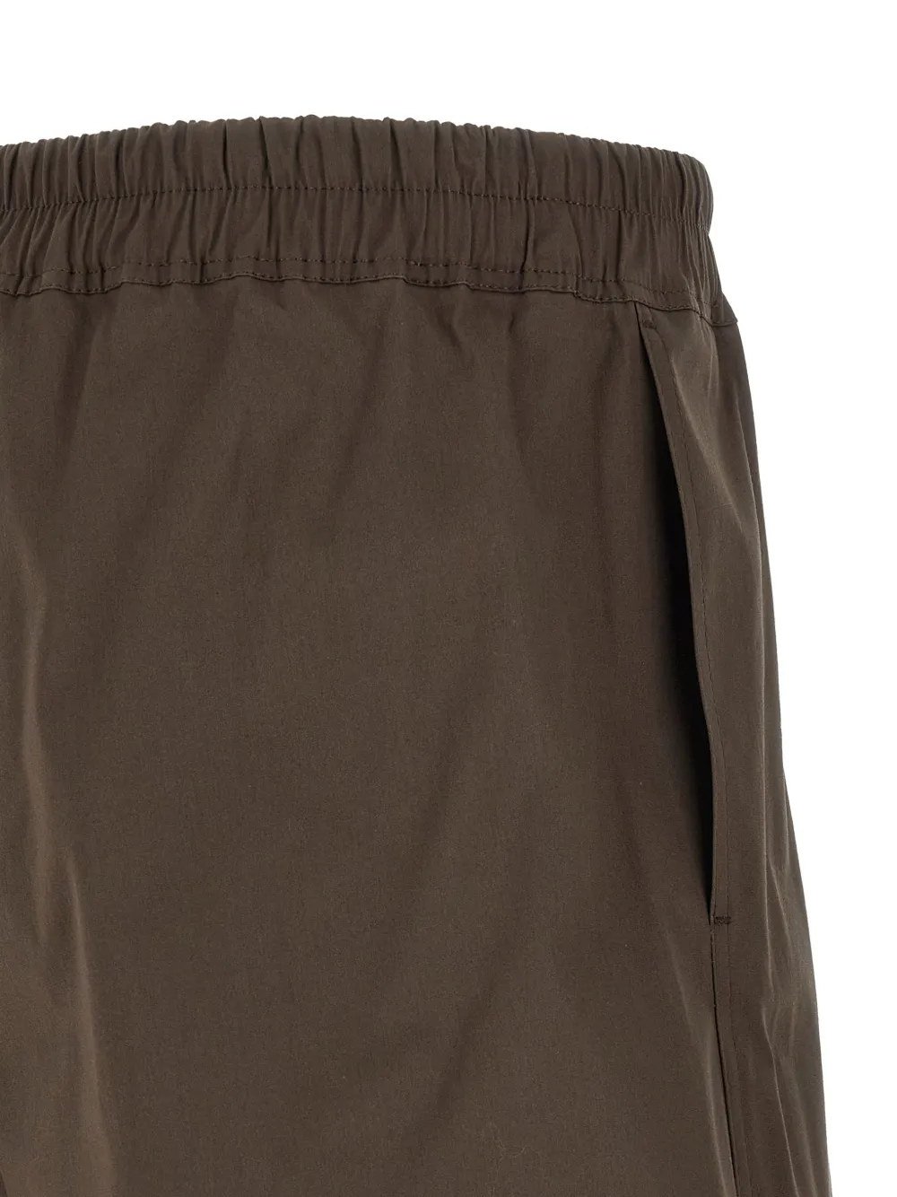 Rick Owens Shorts met trekkoordtaille en split Bruin