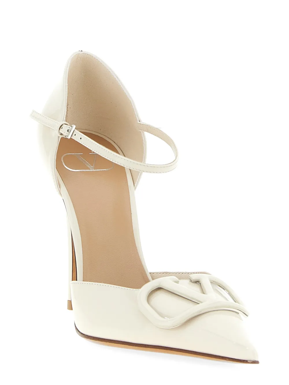 Valentino Garavani VLogo Signature leather pumps Beige