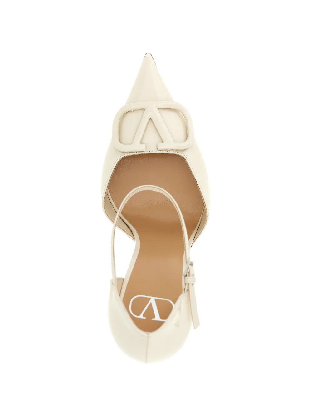 Valentino Garavani VLogo Signature leather pumps Beige