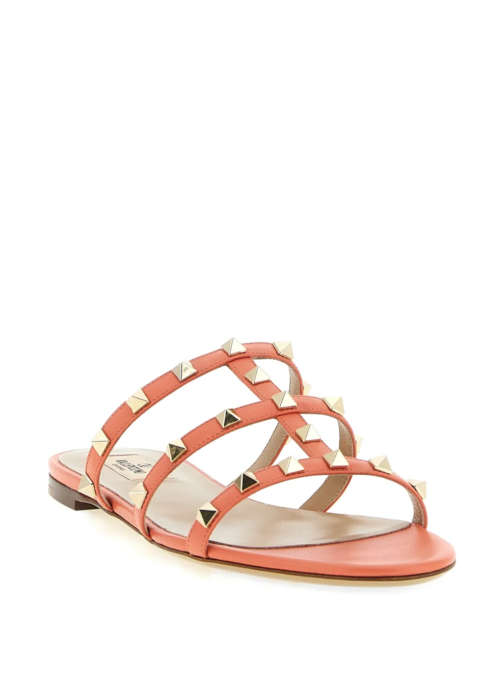 Valentino Garavani Rockstud leather sandals Oranje
