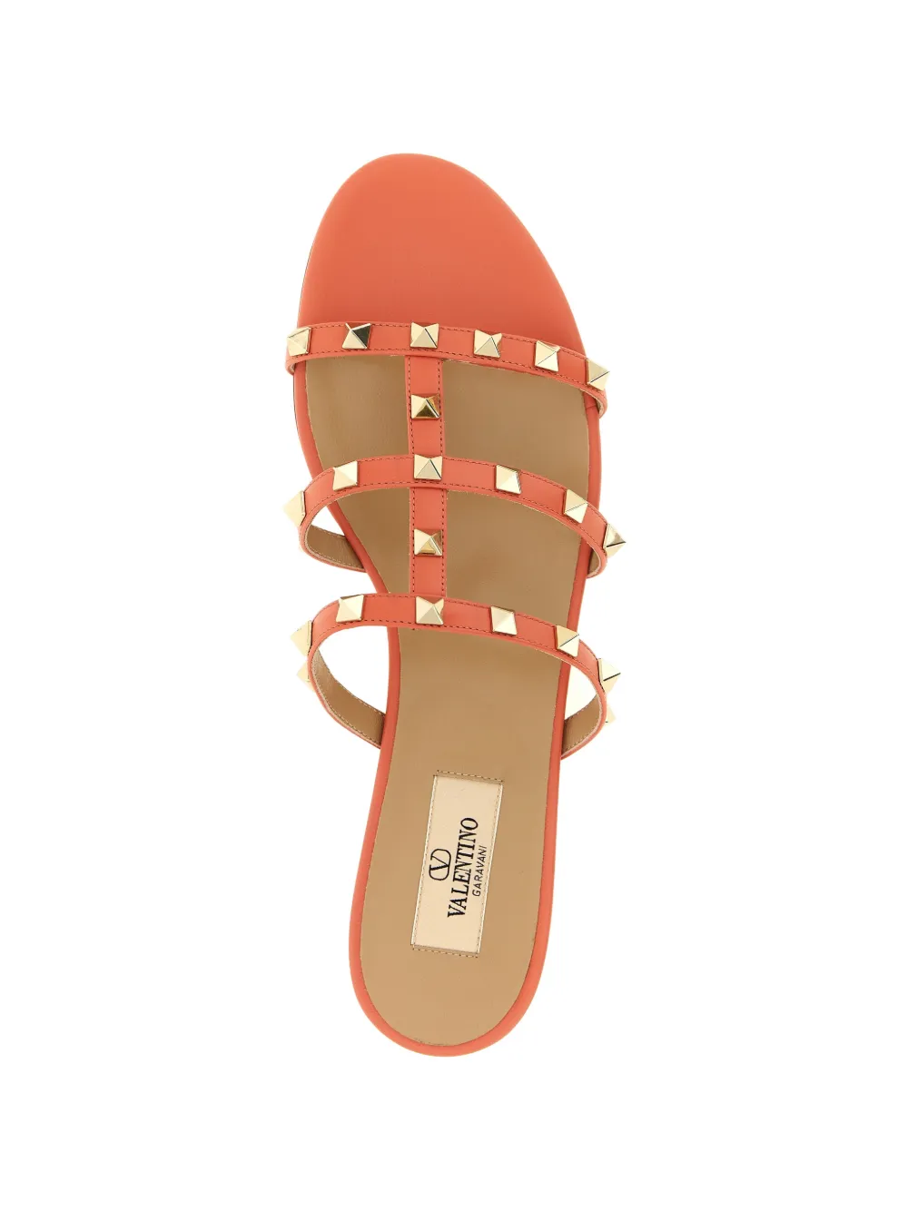 Valentino Garavani Rockstud leather sandals Oranje