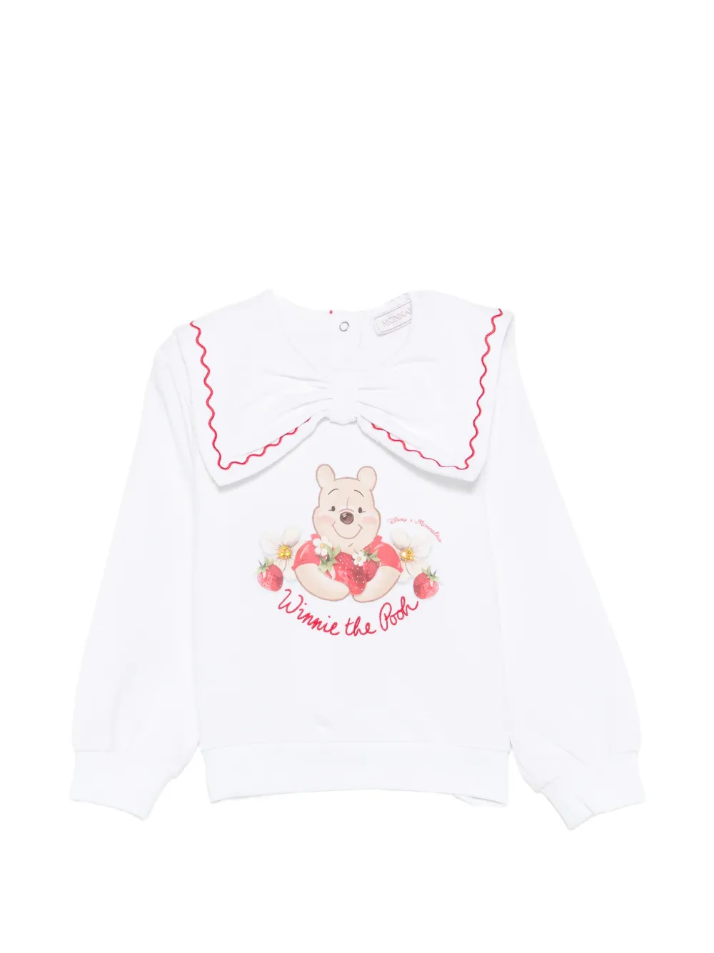 Monnalisa Felpa con orlo a smerlo - Bianco