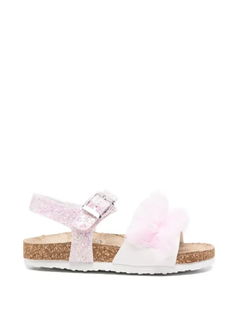Monnalisa glitter floral sandals