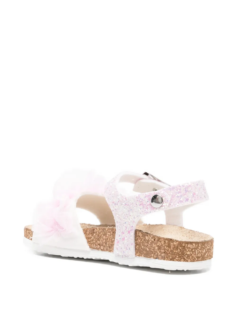 Monnalisa glitter floral sandals Roze