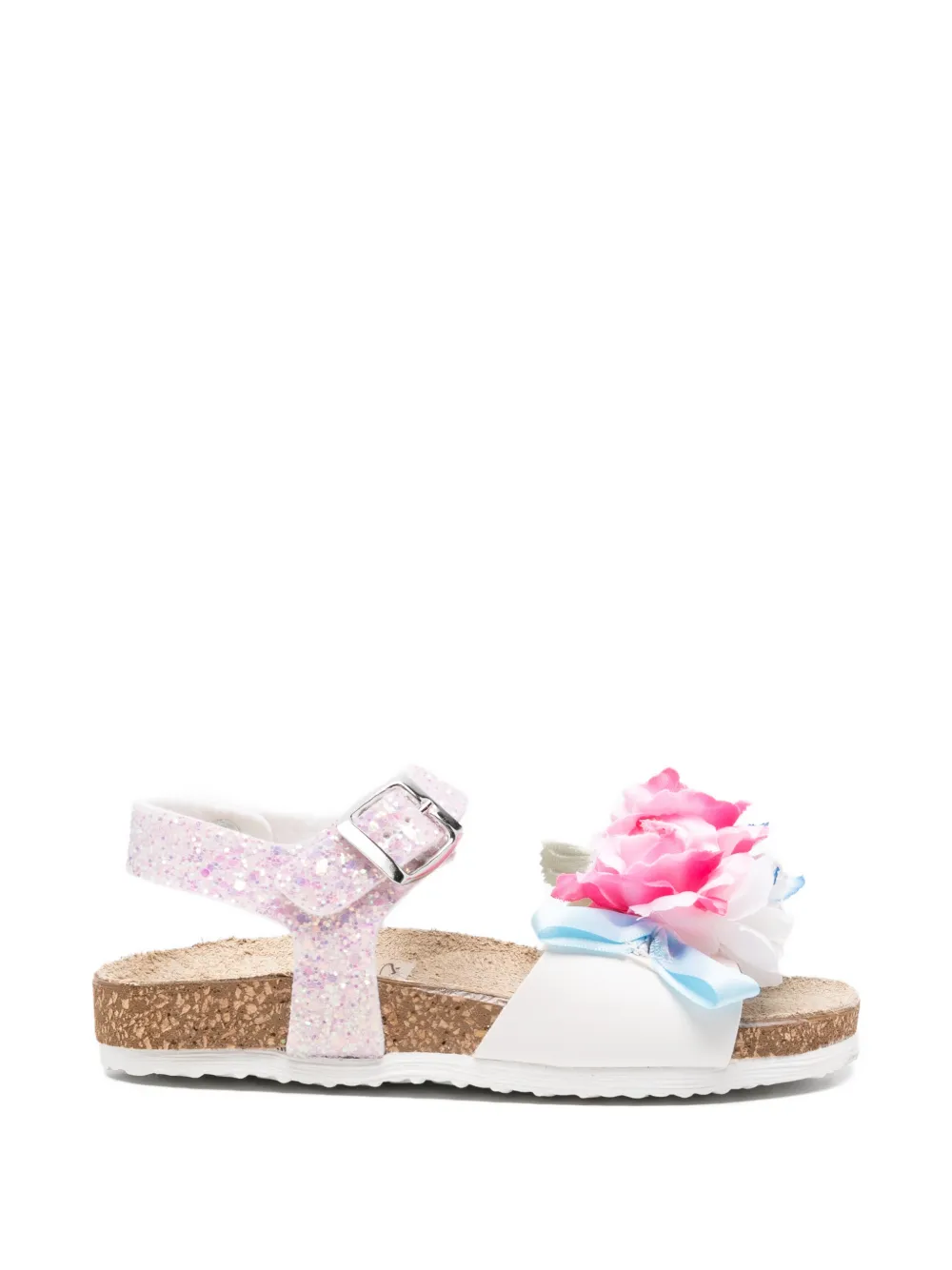 Monnalisa glitter floral sandals Roze