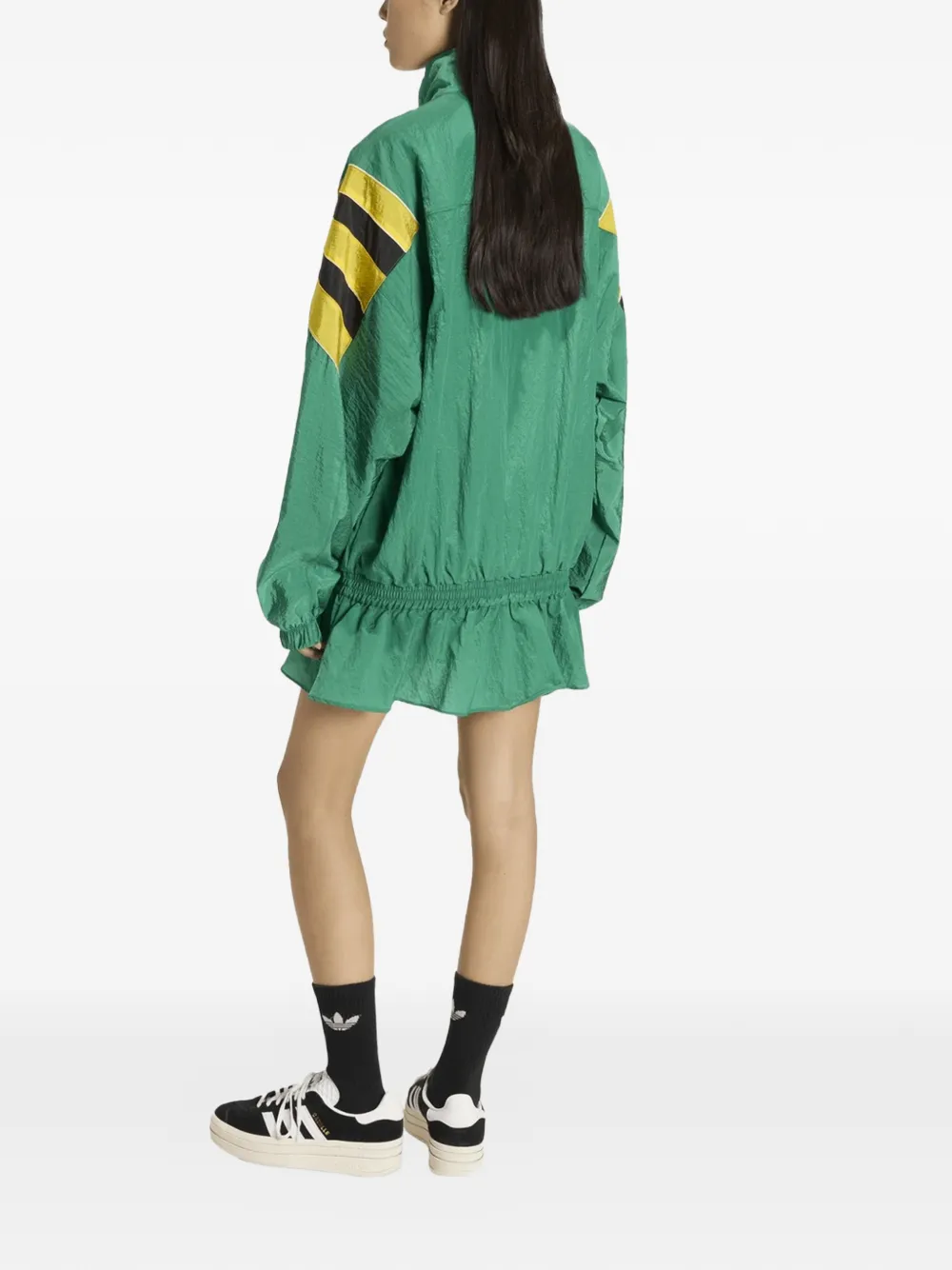  Adidas Striped Zip Jacket - Green 