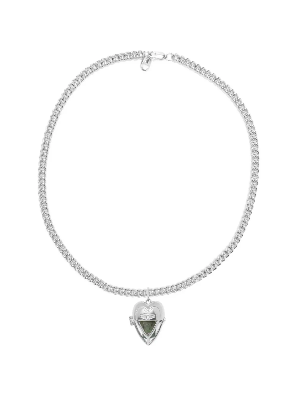 Capsule Eleven Heart-pendant Emerald Necklace In Transparent