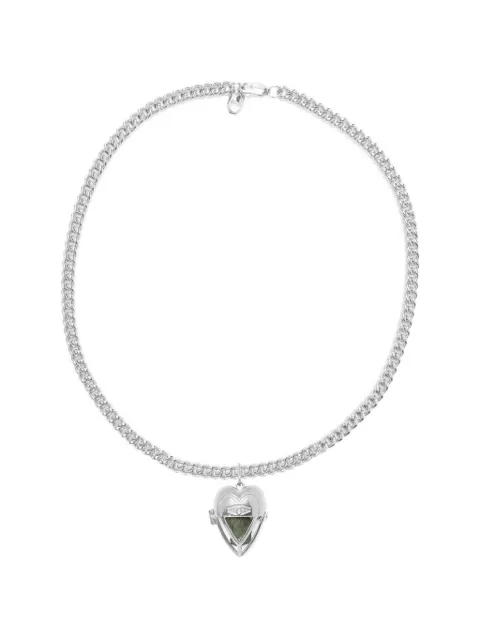 Capsule Eleven heart-pendant emerald necklace