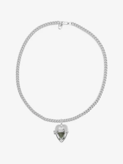 Capsule Eleven heart-pendant emerald necklace