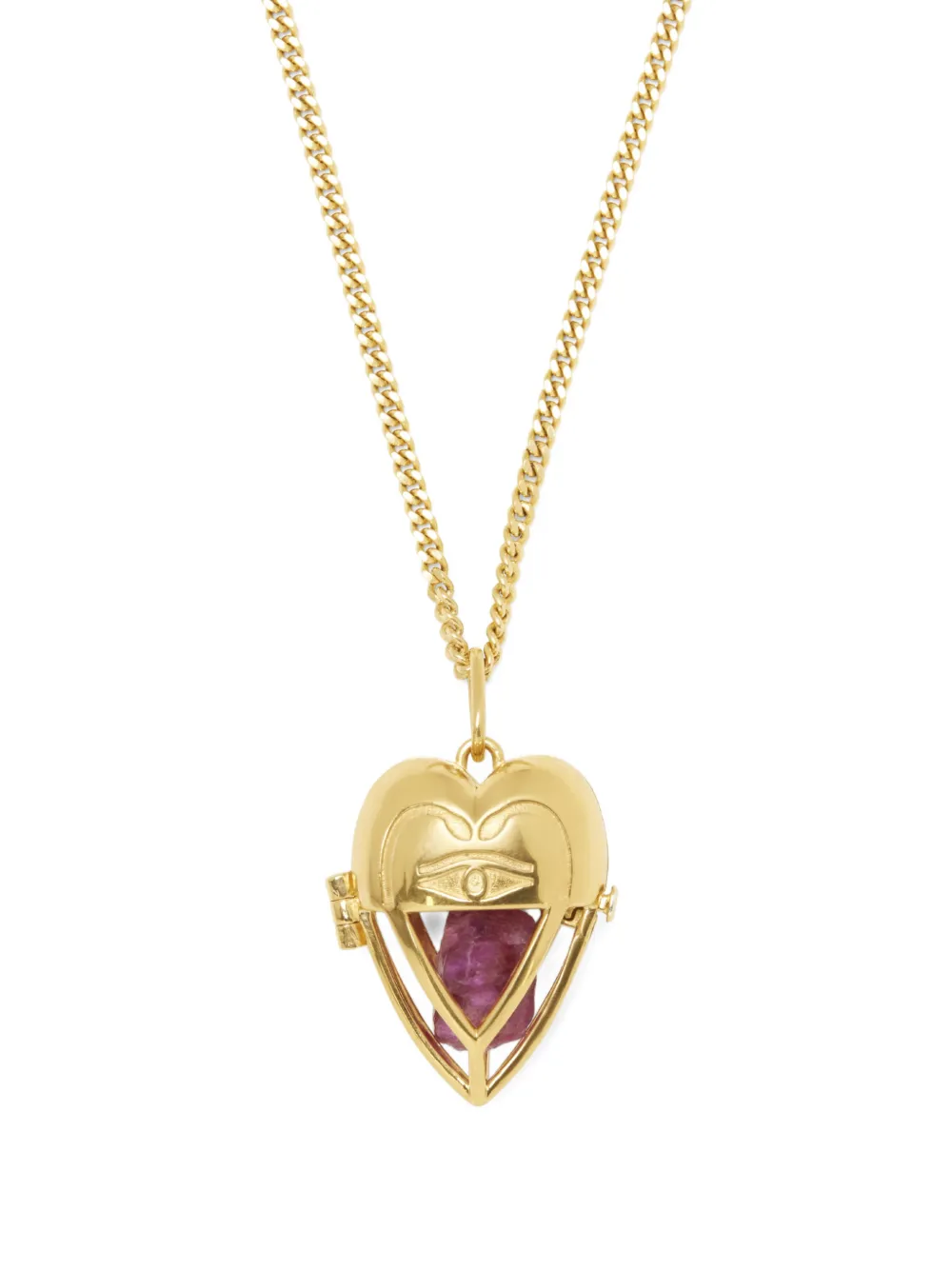 Capsule Eleven heart-pendant ruby necklace - Oro