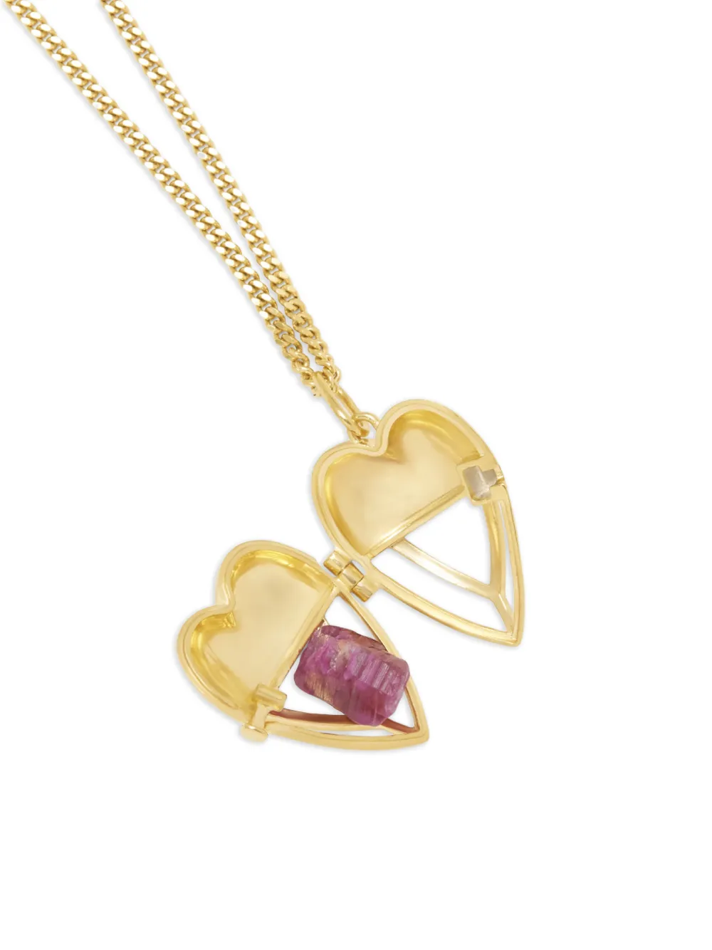  Capsule Eleven Heart-pendant Ruby Necklace - Gold 
