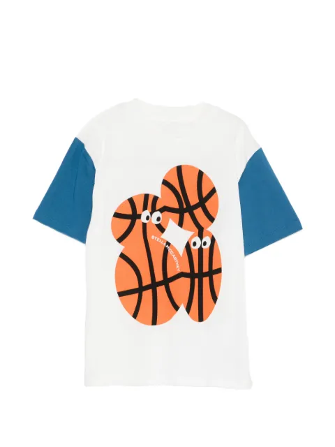 Stella McCartney Kids basketball-print colour block T-shirt