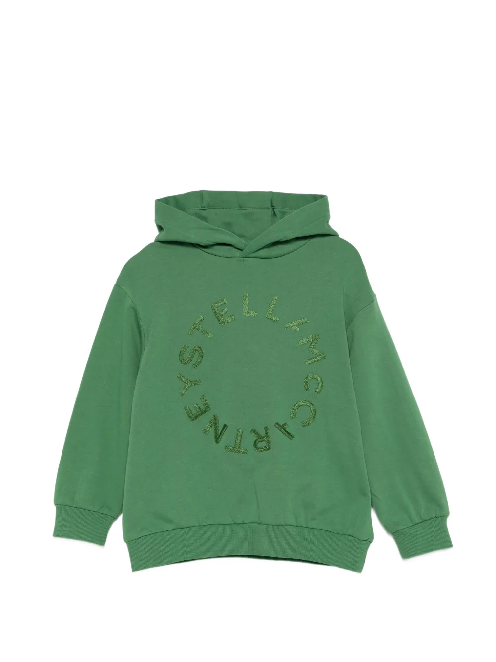 Stella McCartney Kids logo-embroidered hoodie - Verde