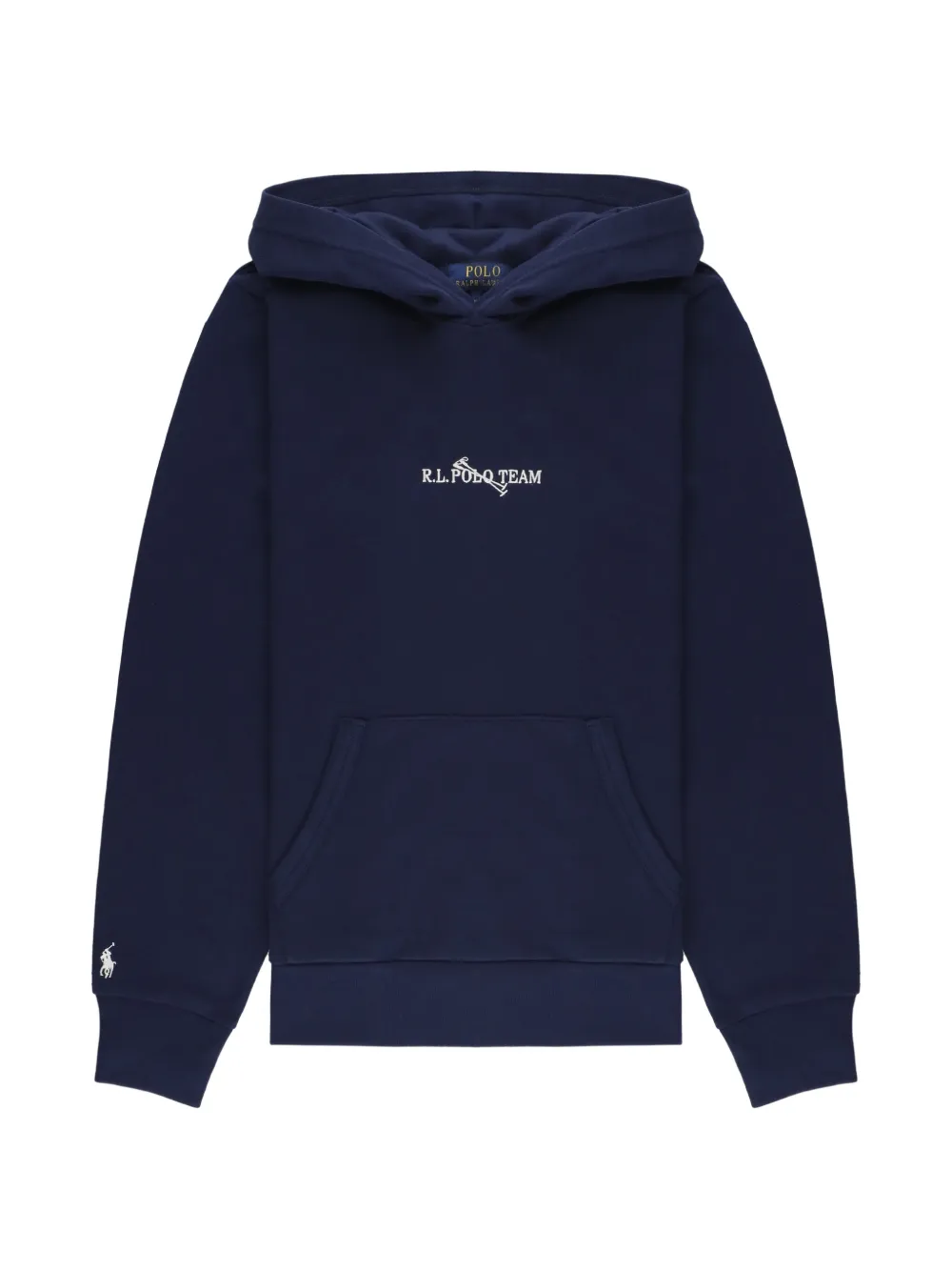 POLO RALPH LAUREN KIDS embroidery hooded sweatshirt - Blu