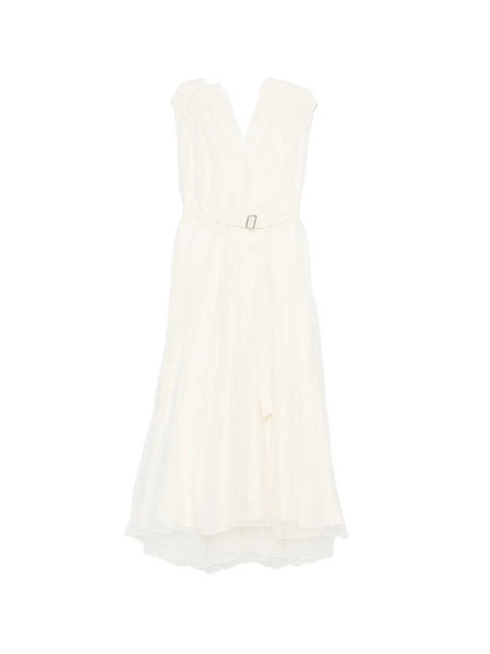 Brunello Cucinelli pleated belted maxi dress - Toni neutri