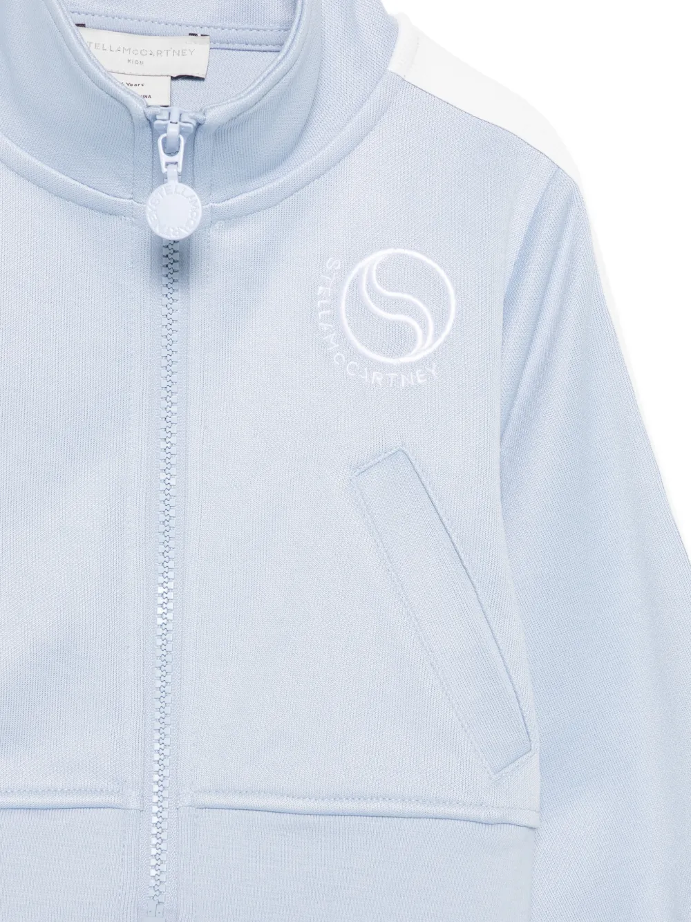  Stella Mccartney Kids Pull Zippé à Rayures - Bleu 
