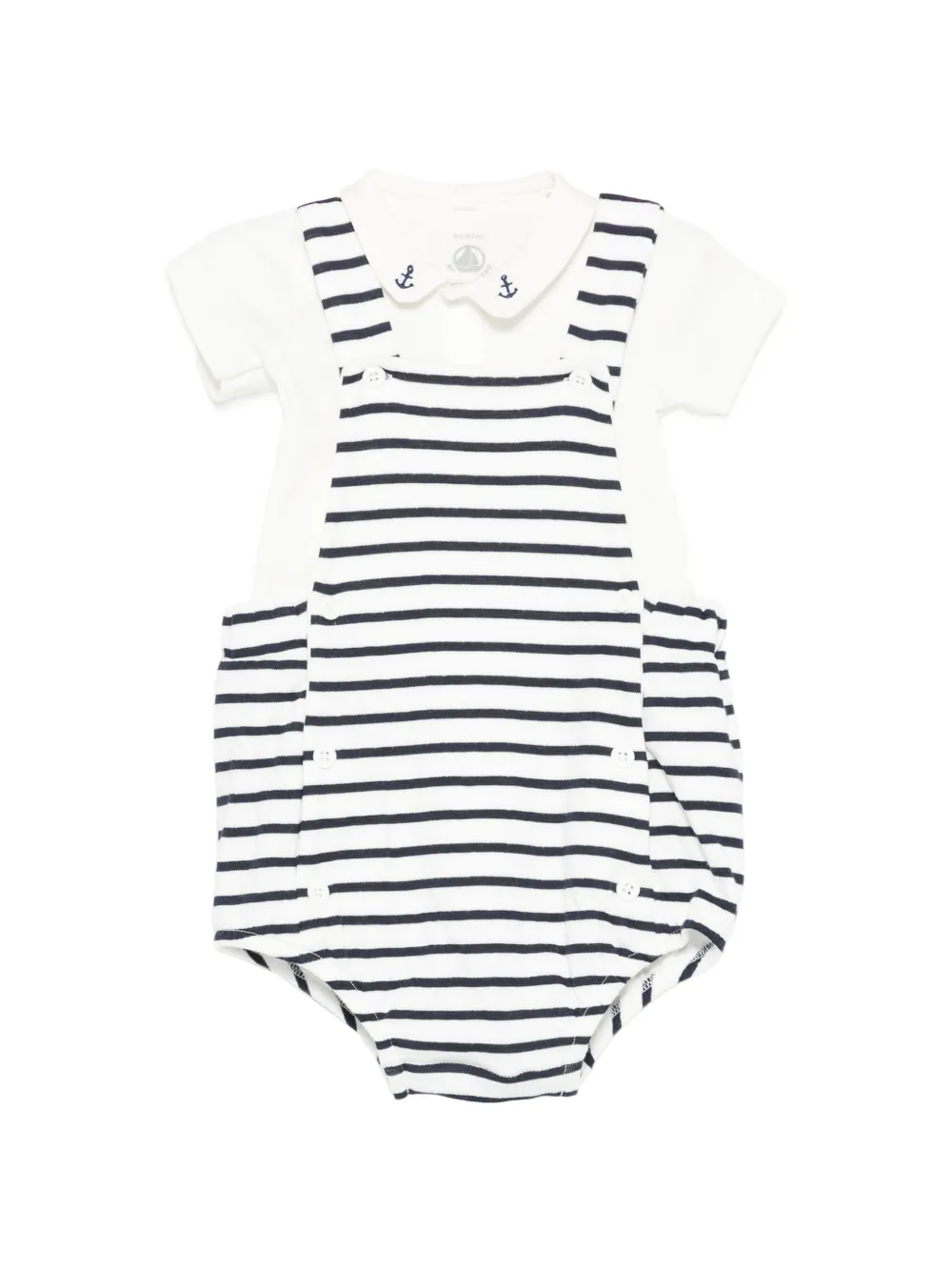 Petit Bateau striped shorties (set of two) - Bianco