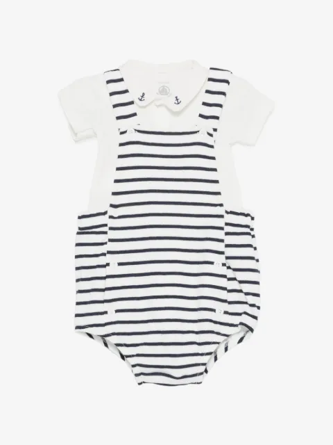 Petit Bateau set de romper con motivo de rayas (set de 2 piezas)