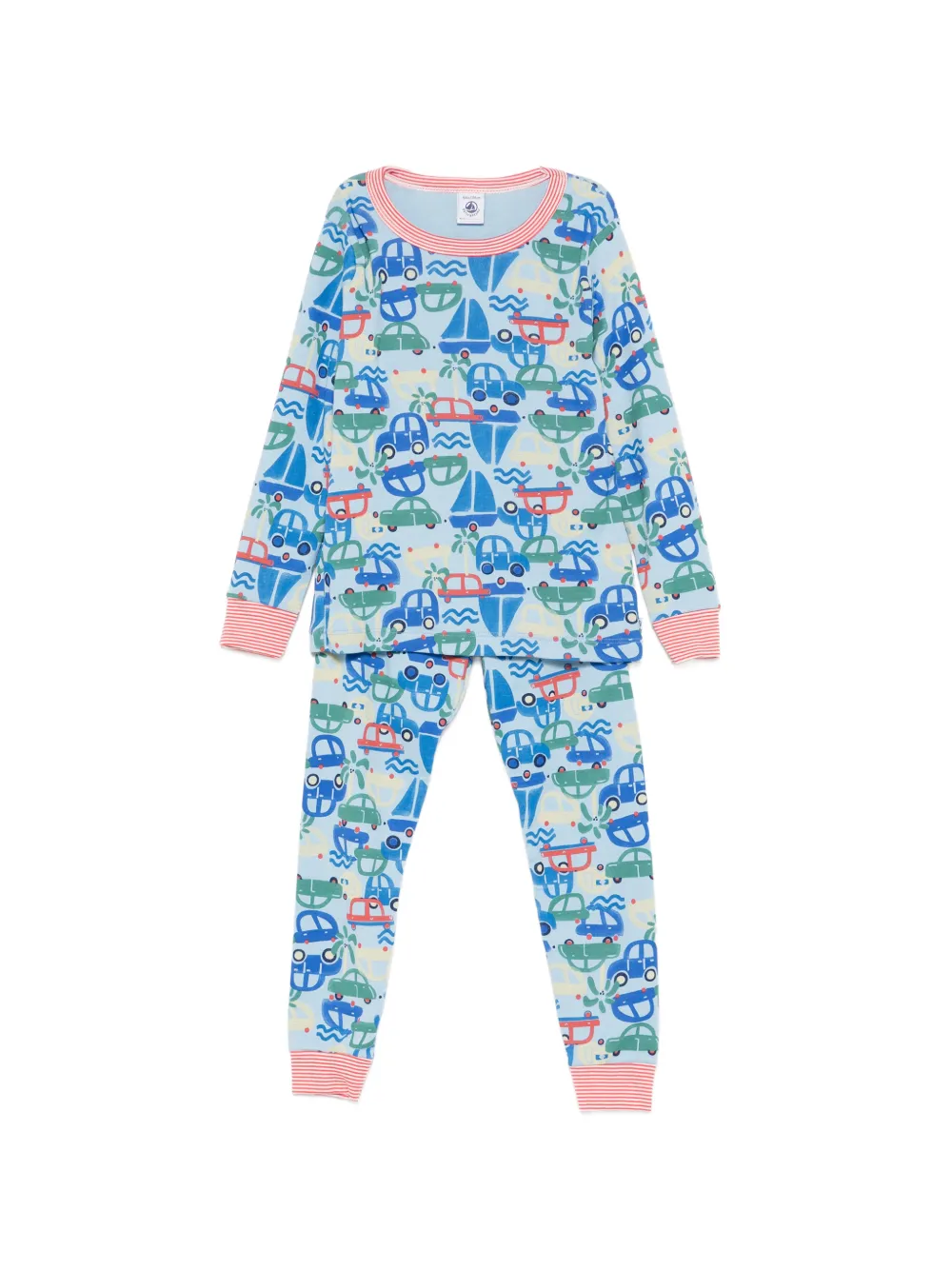 Petit Bateau striped printed pajamas - Blau
