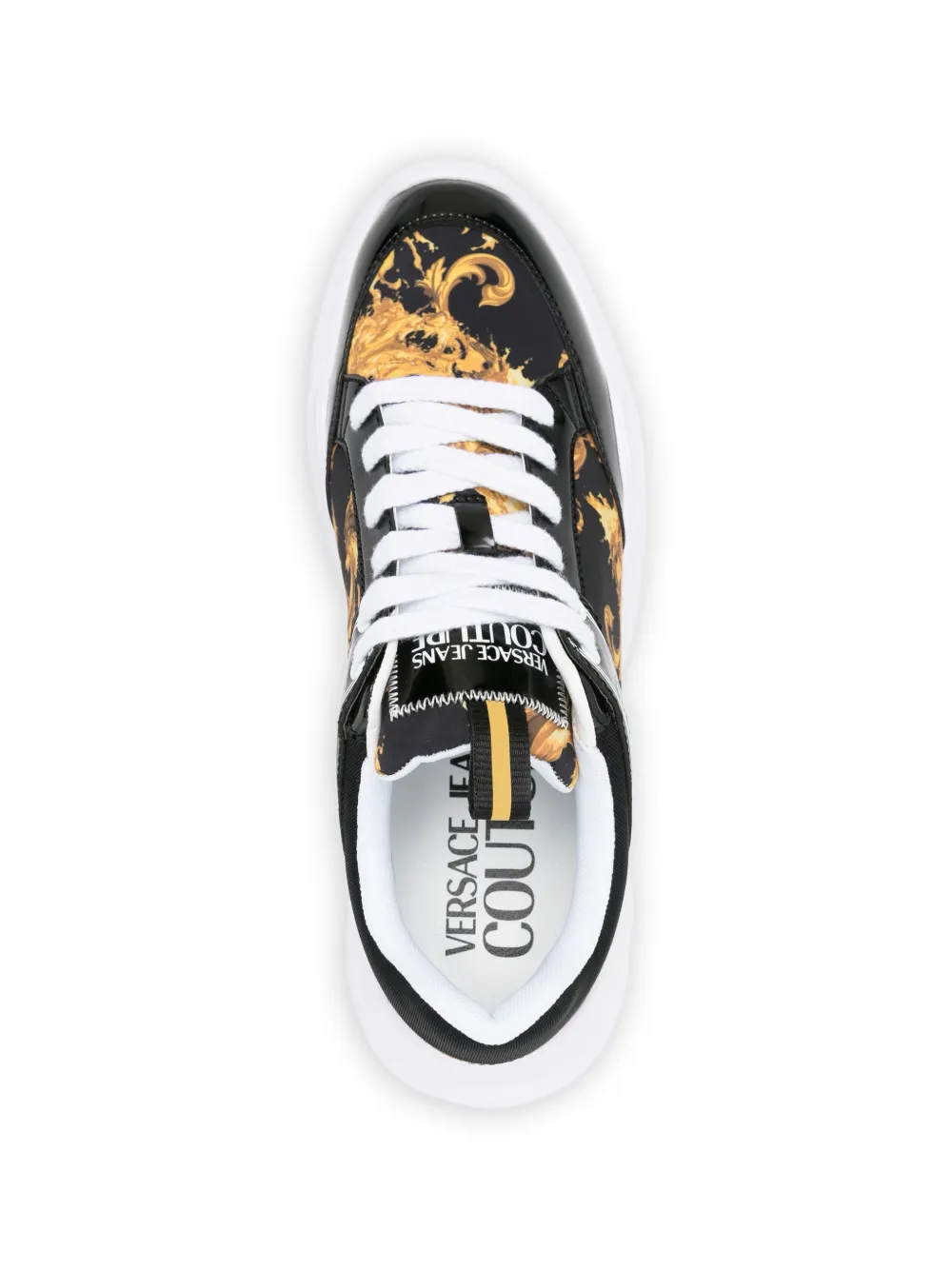 Versace Jeans Couture baroque lace-up sneakers Zwart