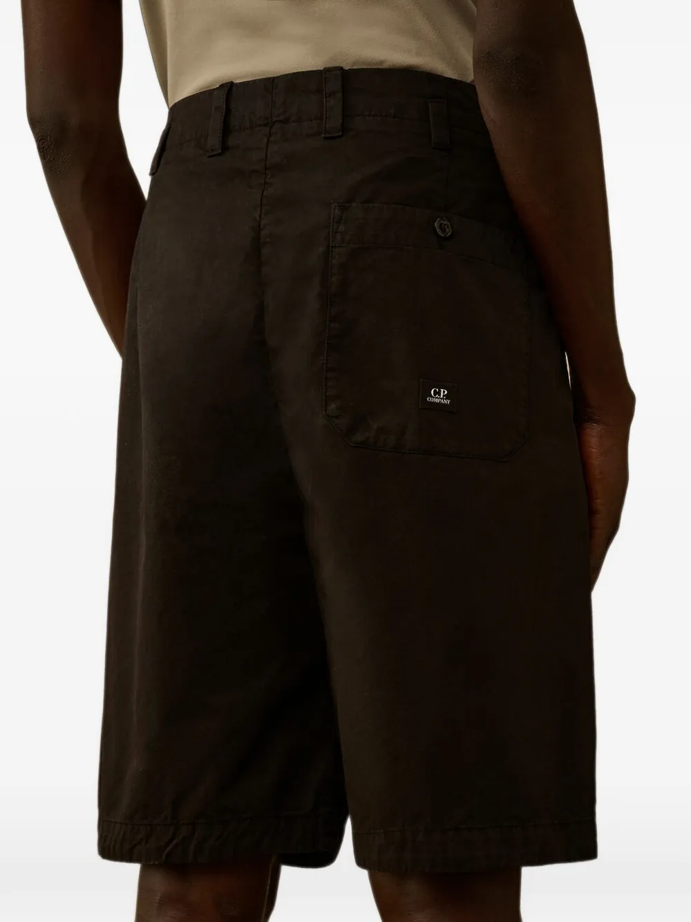 C.P. Company katoenen gabardine ruimvallende shorts met plooien Zwart