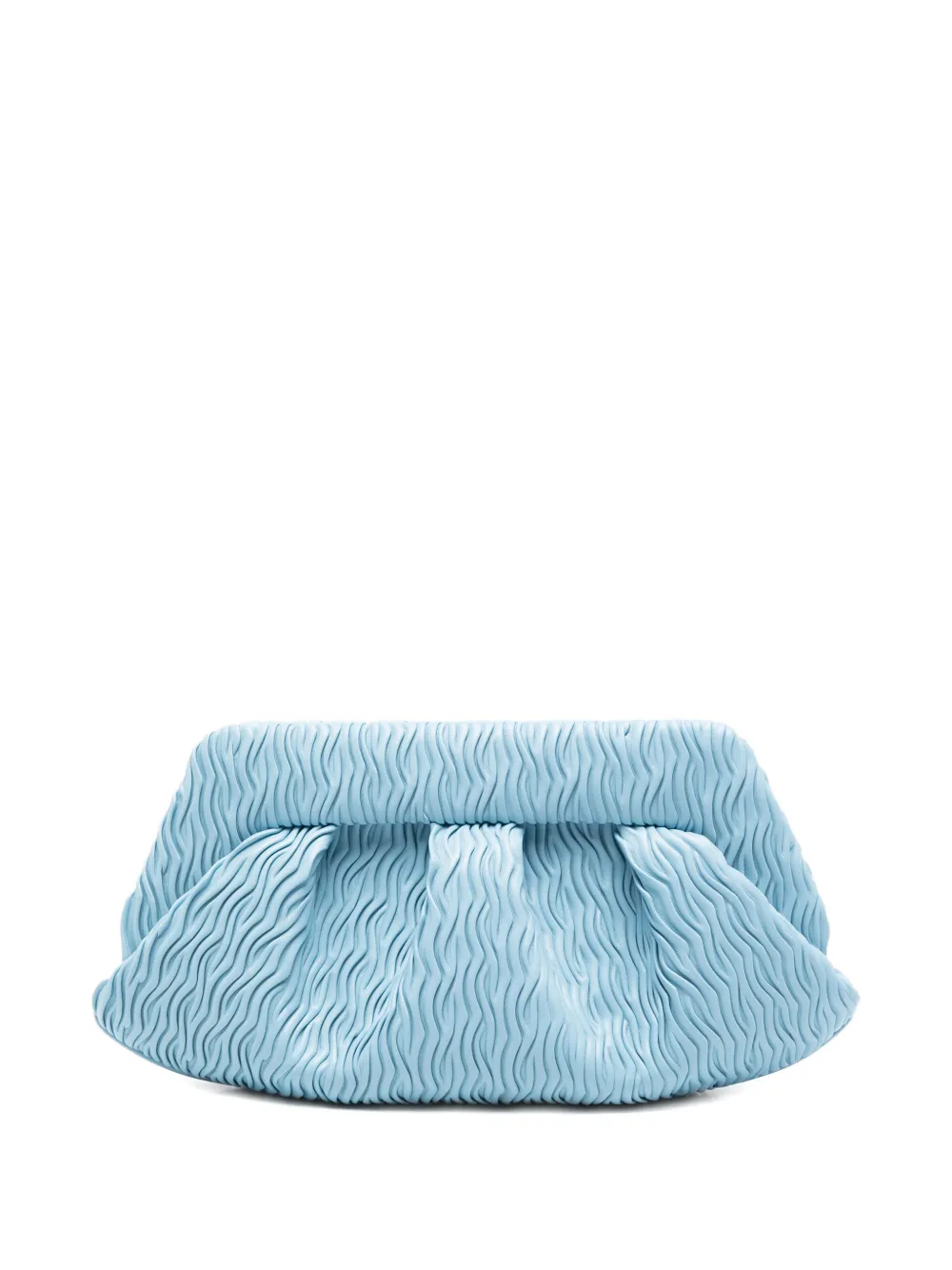 Themoirè ruched clutch bag - Blu